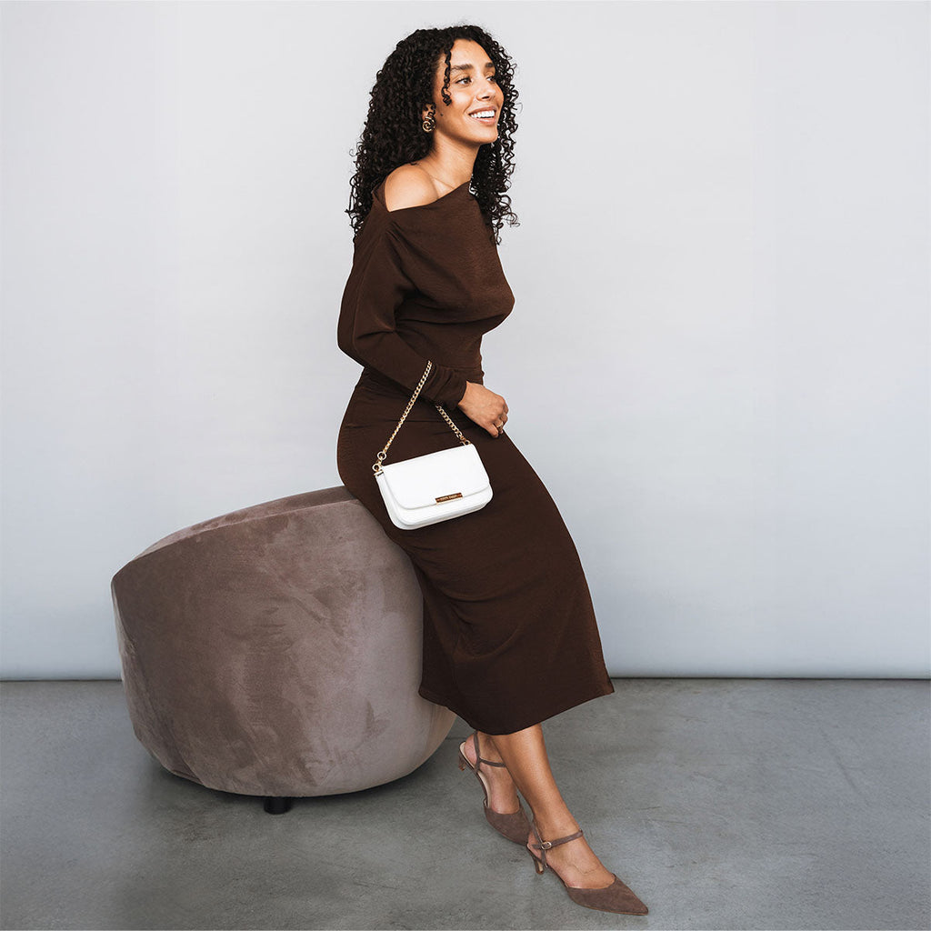 The Claire Kitten Heel Ash Brown Suede