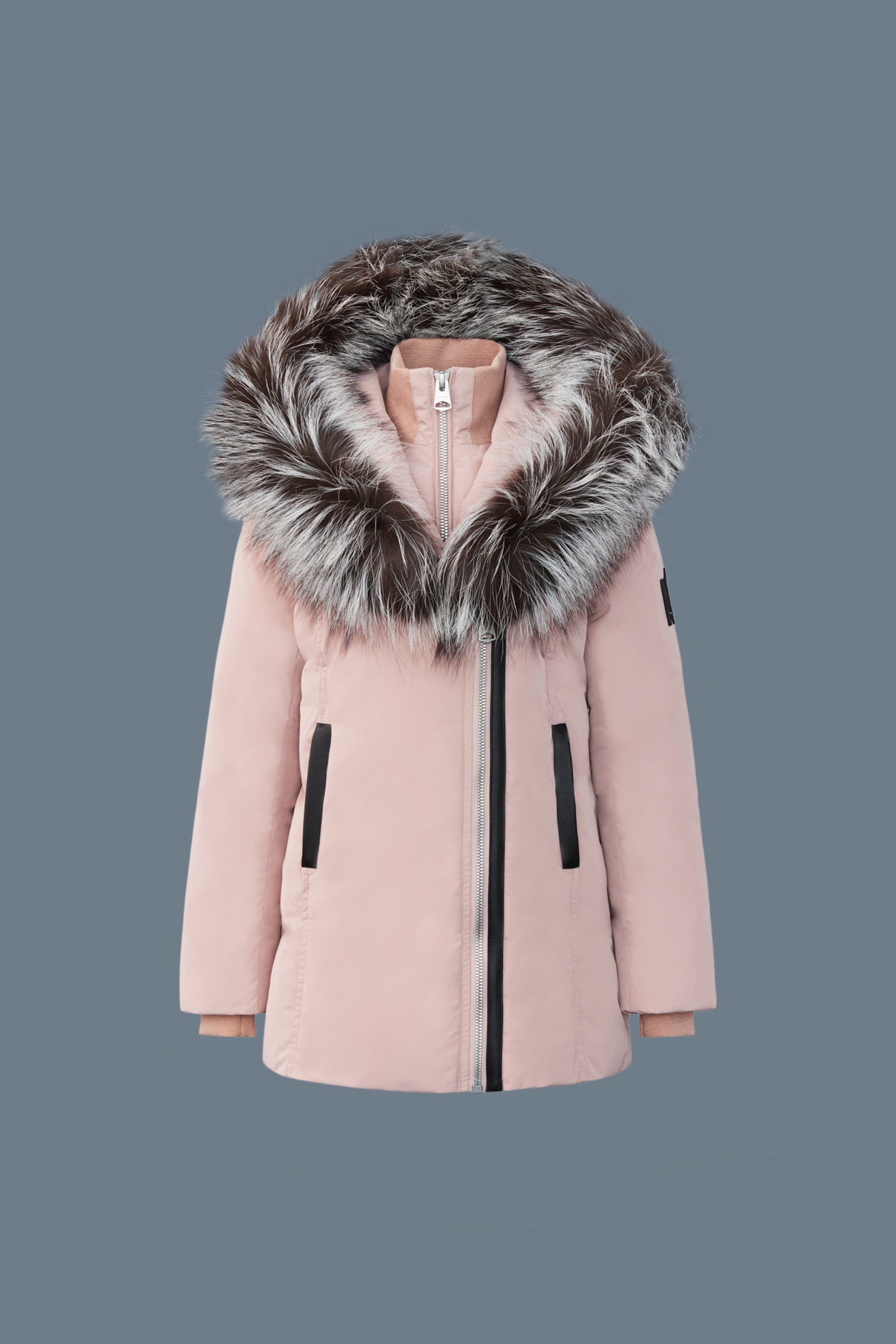 LEELEE Manteau en duvet avec col amovible en renard argenté Signature Mackage pour tout-petits (2-6 ans)