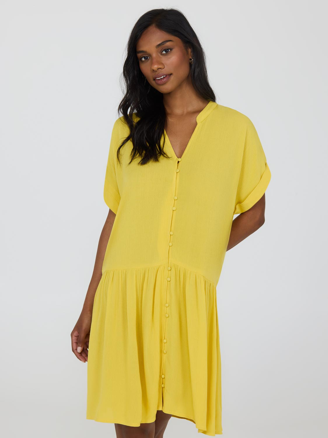 Mini-robe en gaze froissée