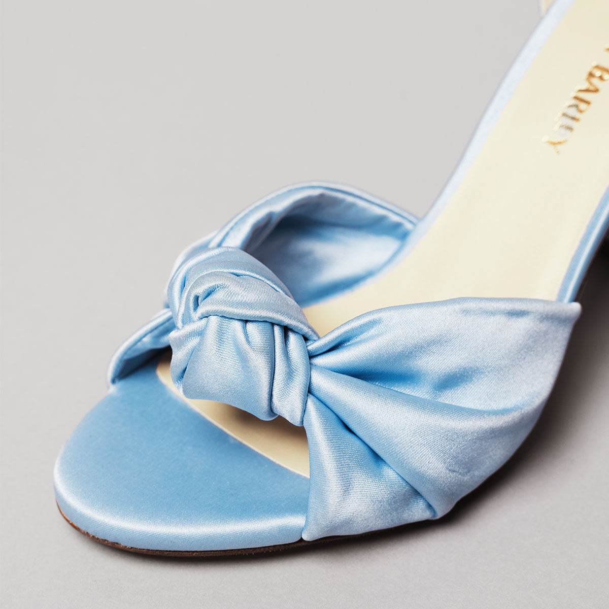 The Esther Heeled Sandal Blue Satin