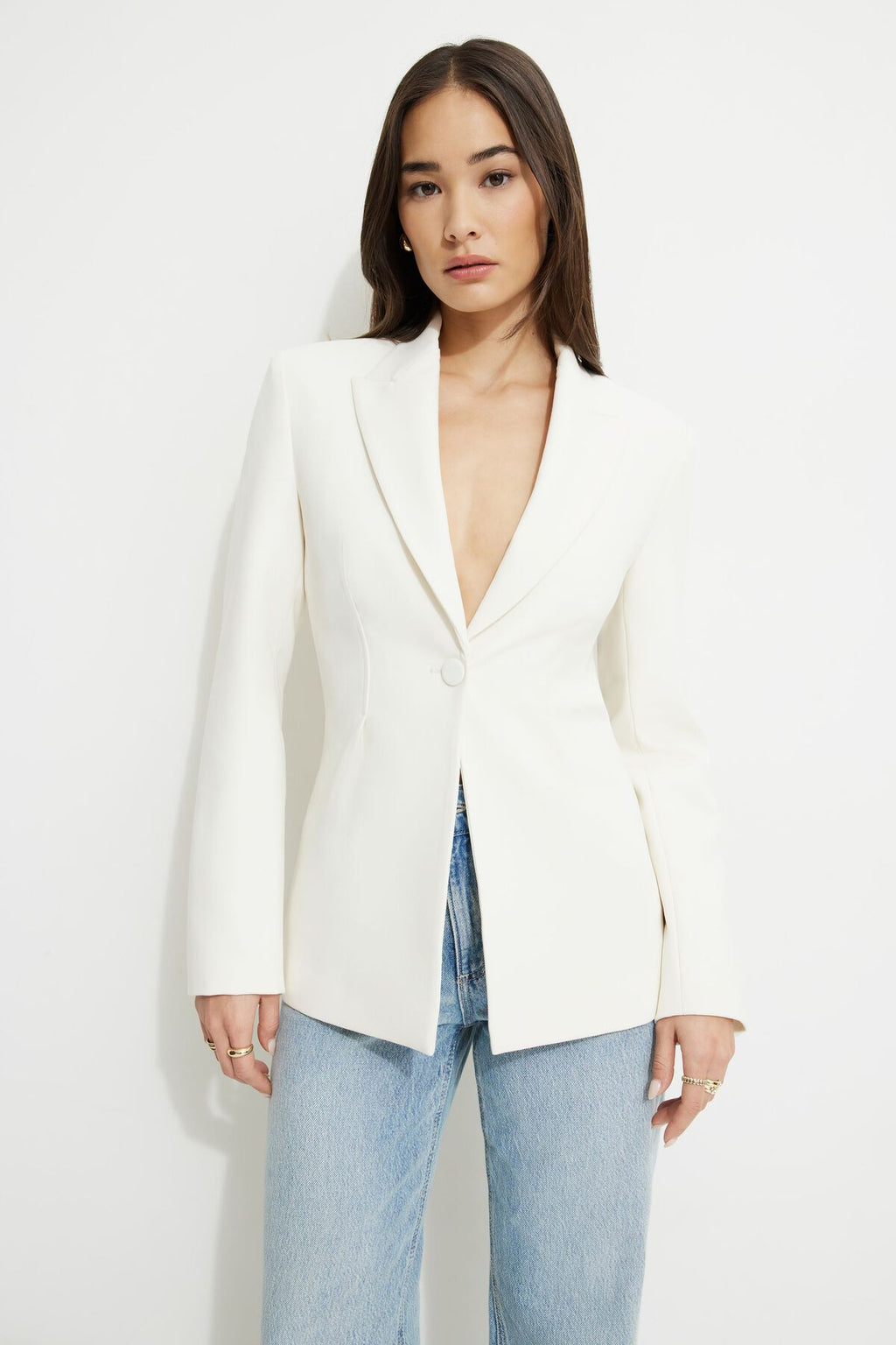 Blazer ajusté à un bouton