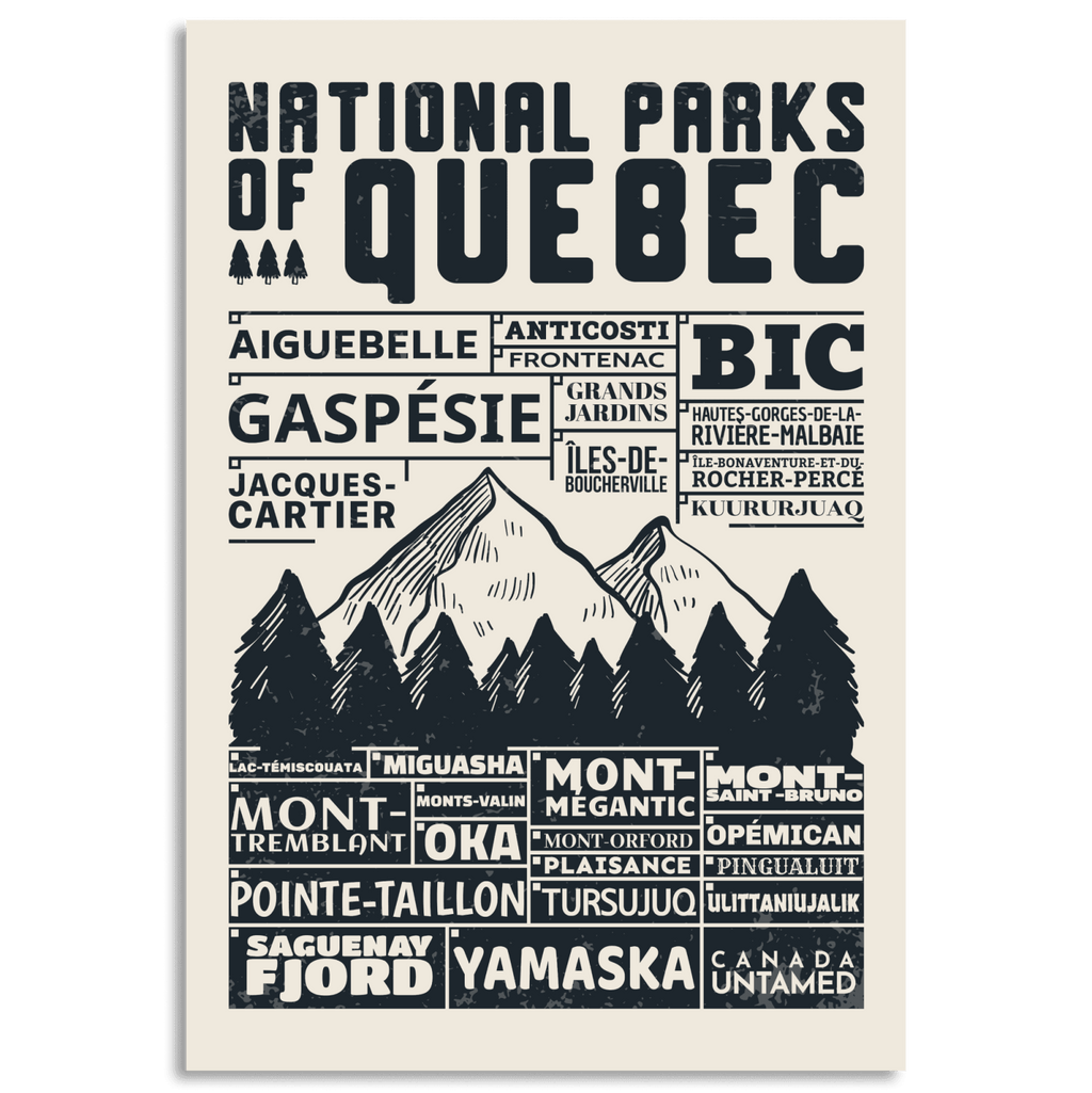 Quebec National Parks Checklist Poster