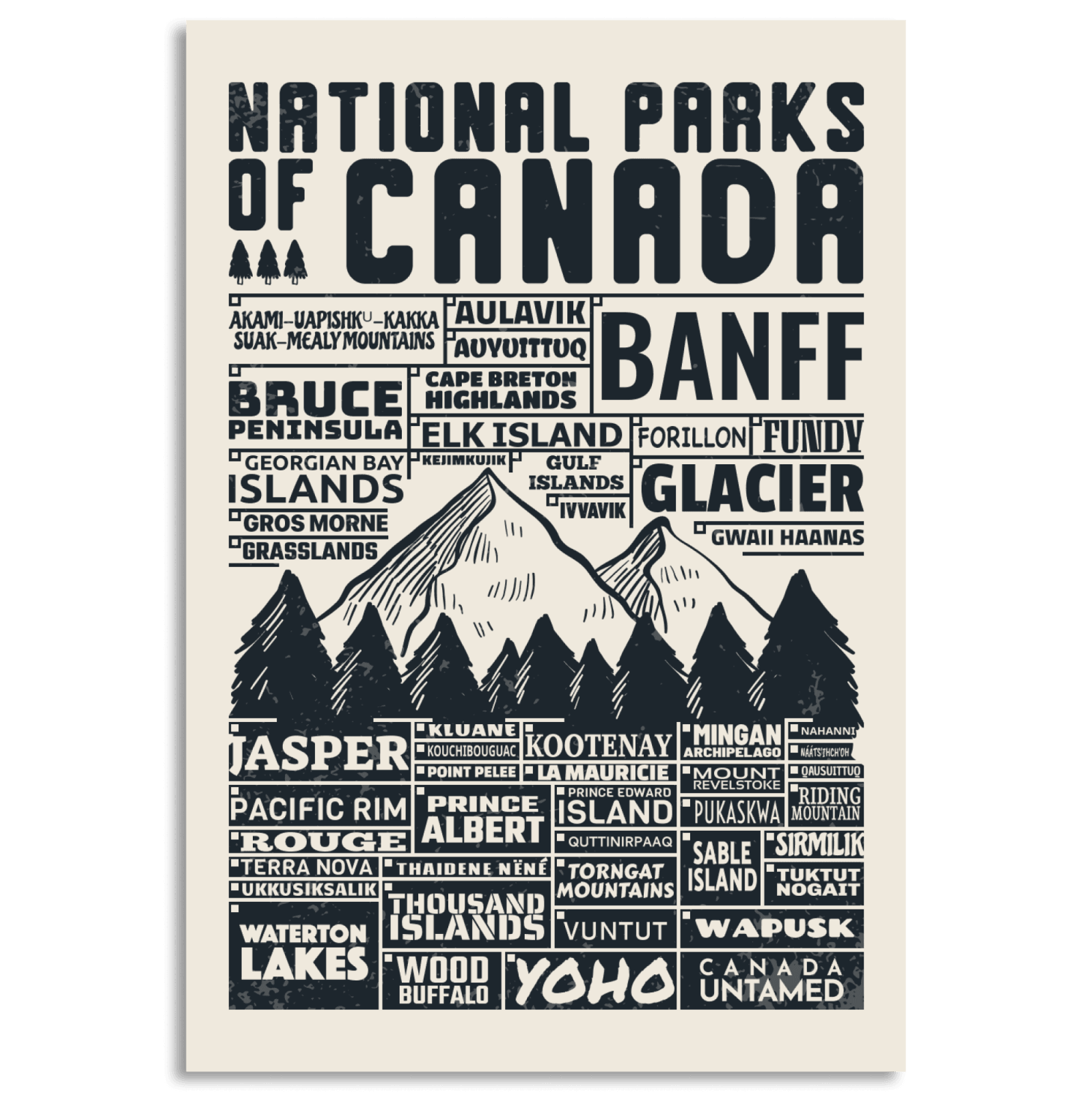 Quebec National Parks Checklist Poster