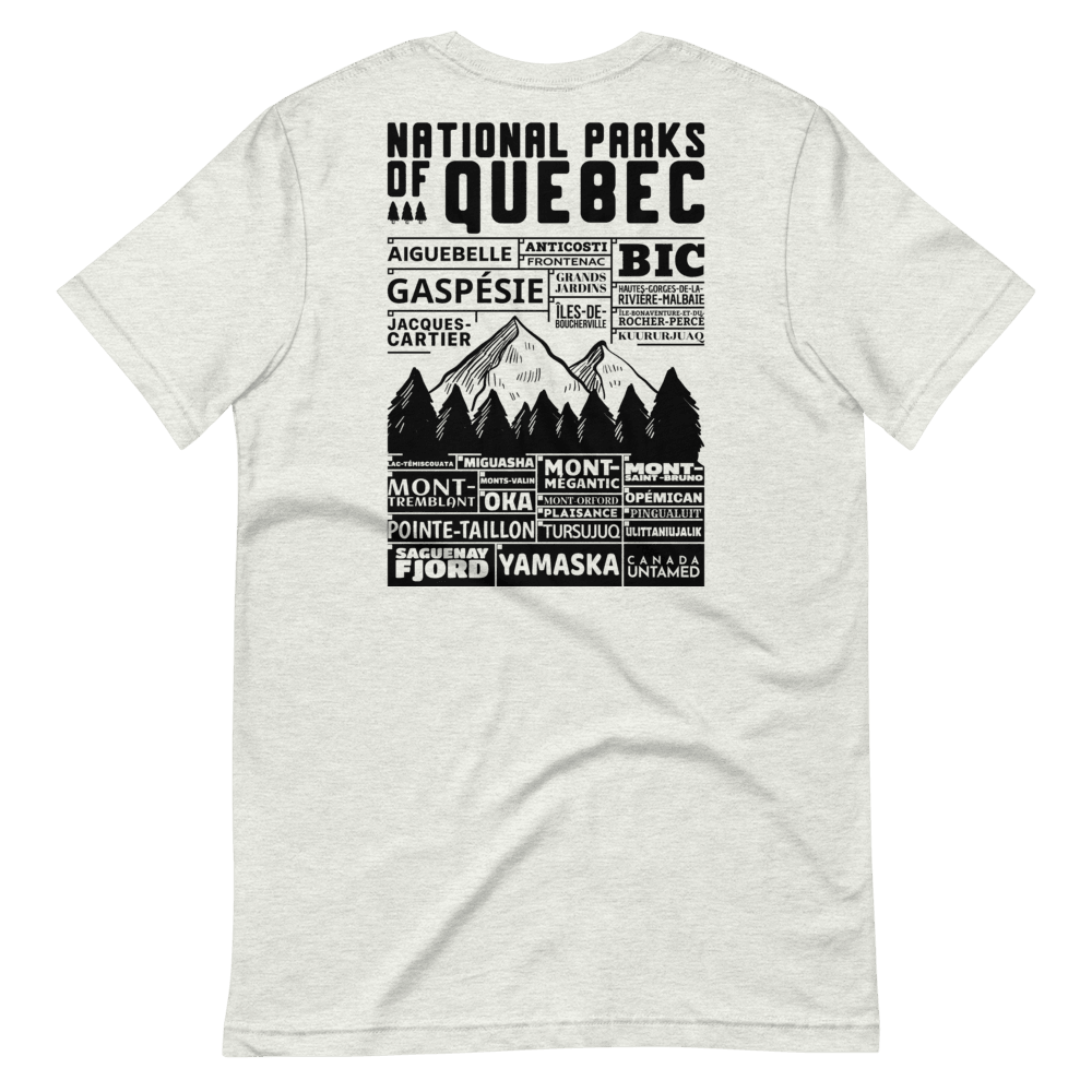 T-shirt unisexe Liste des parcs nationaux du Québec