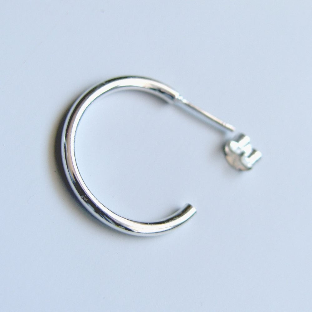 Sterling Silver Hoops Classic 1 inch Stud Hoop Earrings Silver Studs