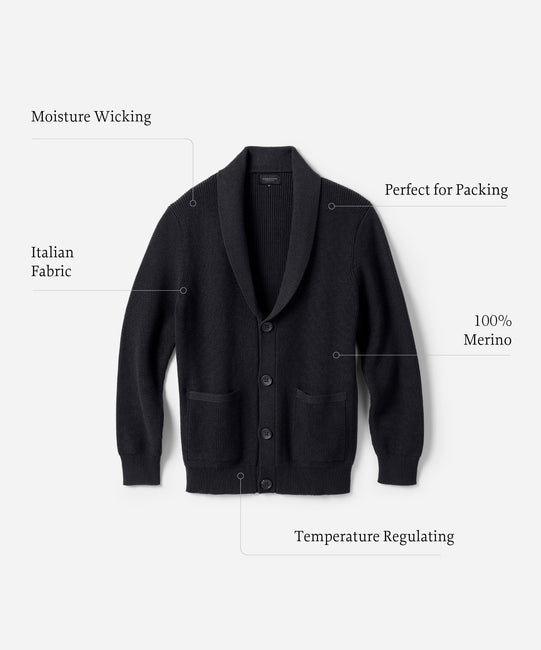 Cardigan en laine mérinos pour homme