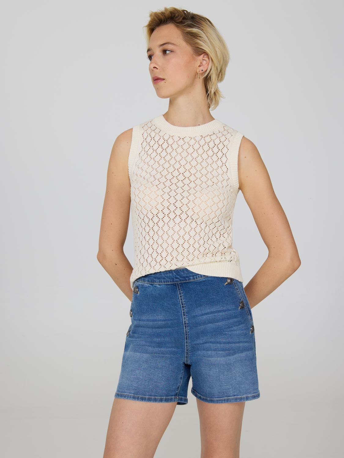 Gilet pull à losanges