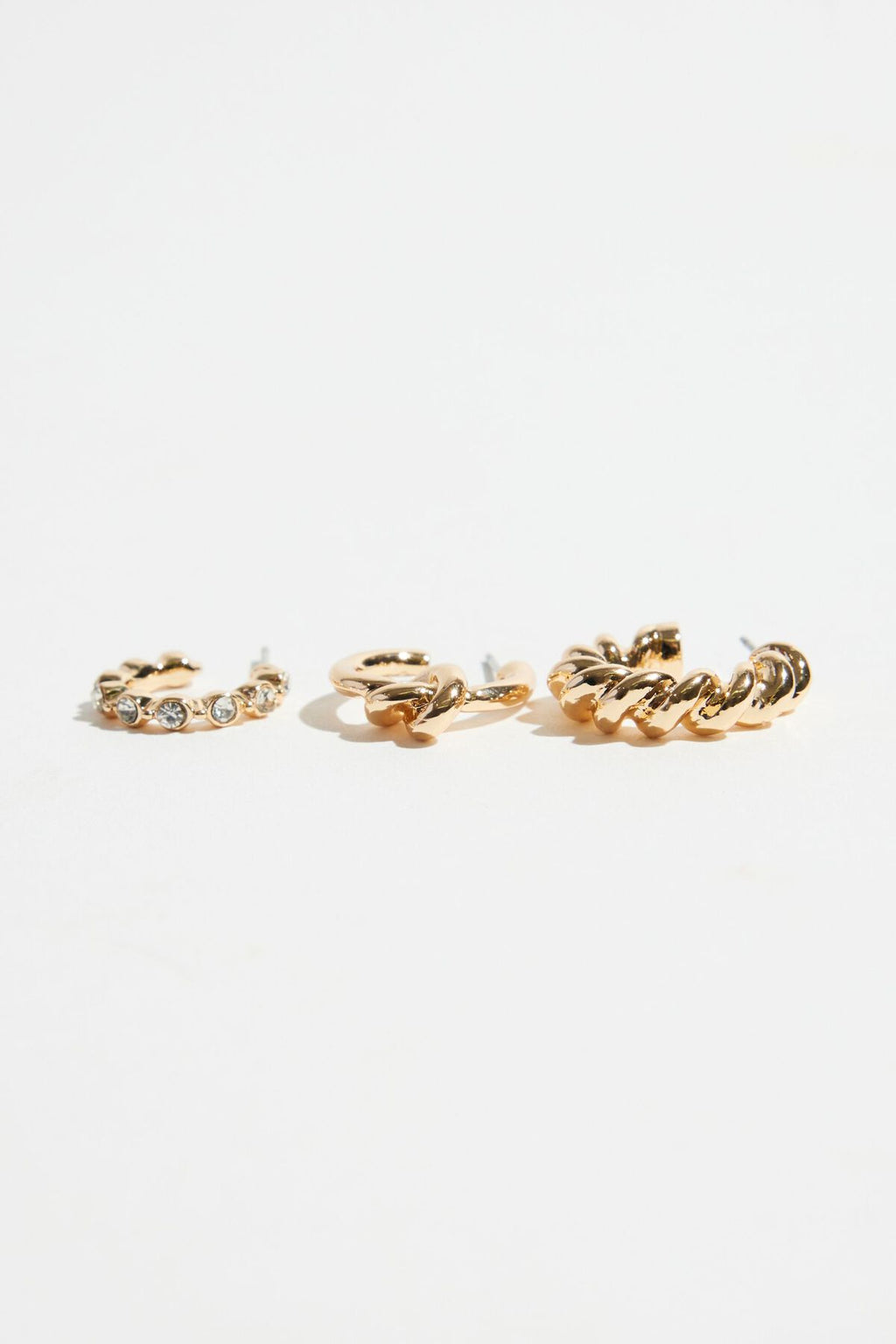 3-Pack Knotted Hoop Earrings