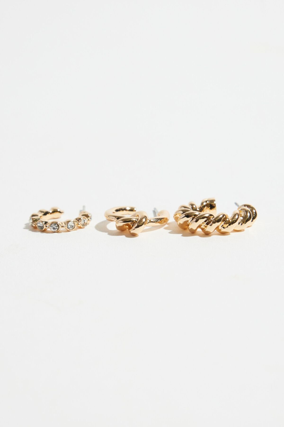 3-Pack Knotted Hoop Earrings