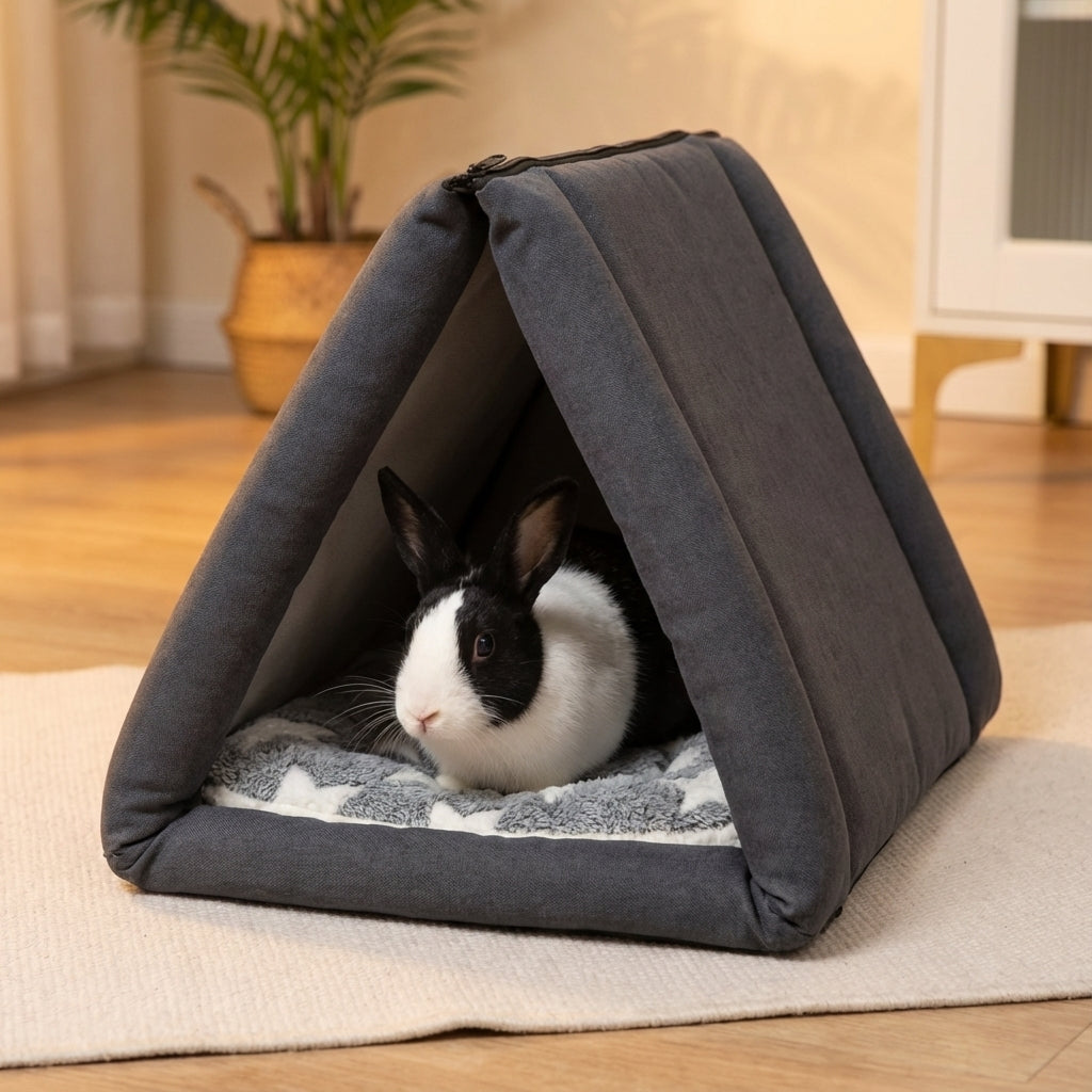 LuftPets 3-en-1 : niche pour chat, tunnel et lit douillet pour lapin