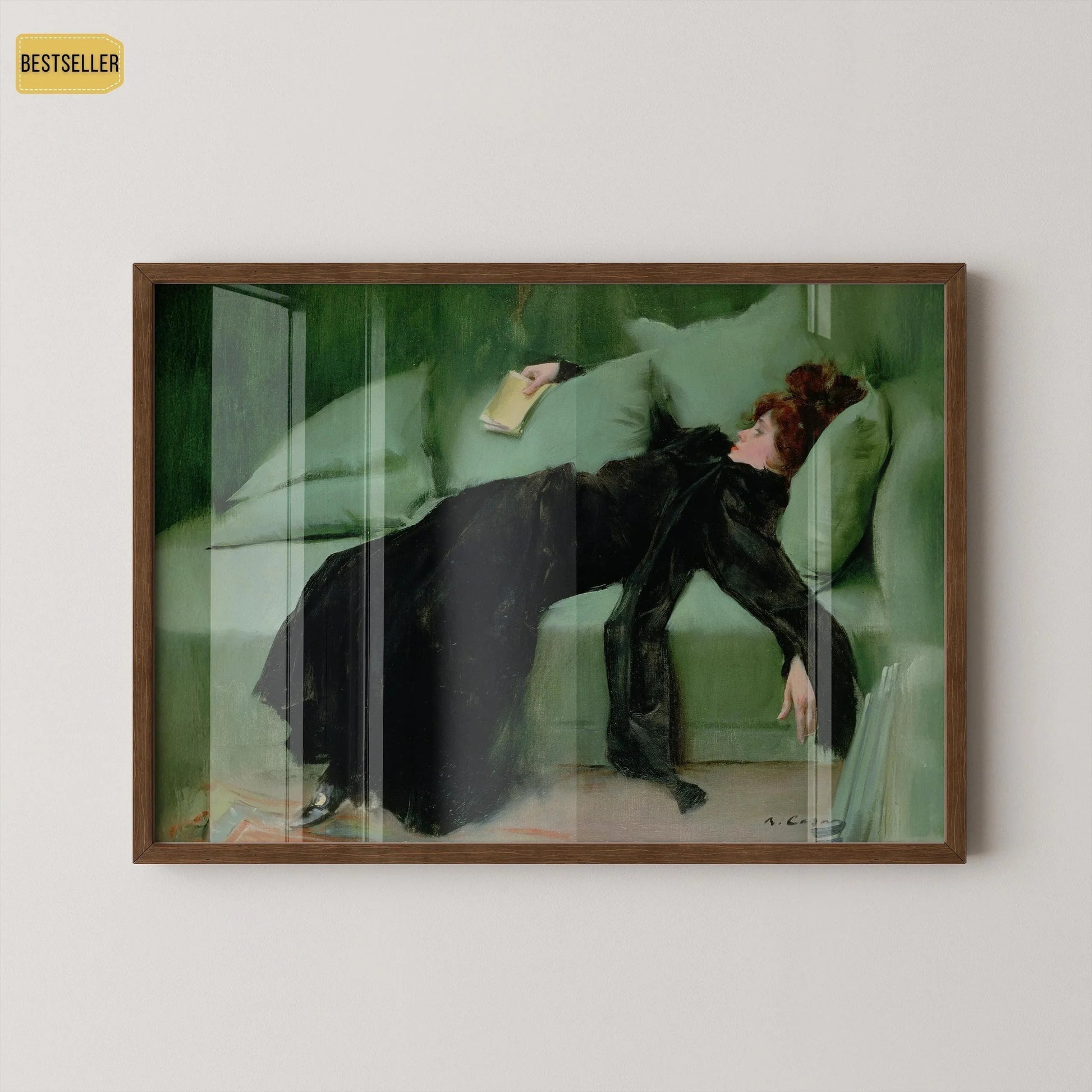Reproduction giclée de Ramon Casas : Jeune femme décadente, œuvre d'art, option d'encadrement à la main
