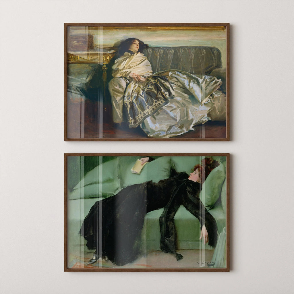 Duo d'estampes d'art de Ramon Casas et Sargent : Femmes fatiguées (Giclée)