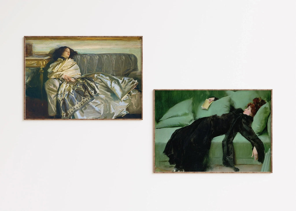 Duo d'estampes d'art de Ramon Casas et Sargent : Femmes fatiguées (Giclée)