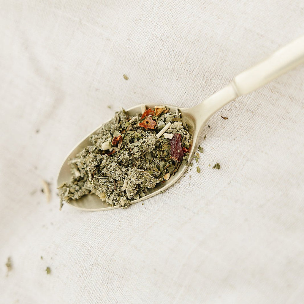 Feuilles de framboisier bio + thé à la menthe