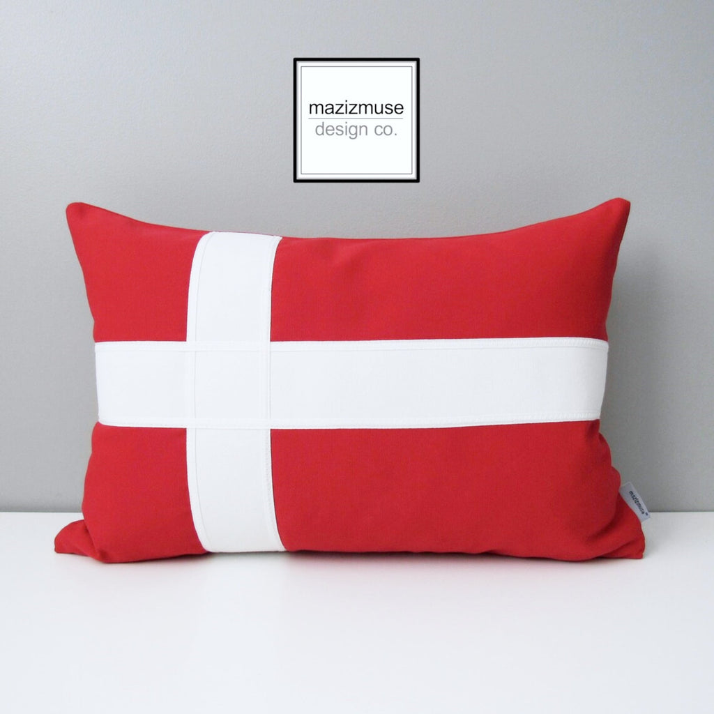 Housse de coussin drapeau danois, coussins d'extérieur Sunbrella Danemark 