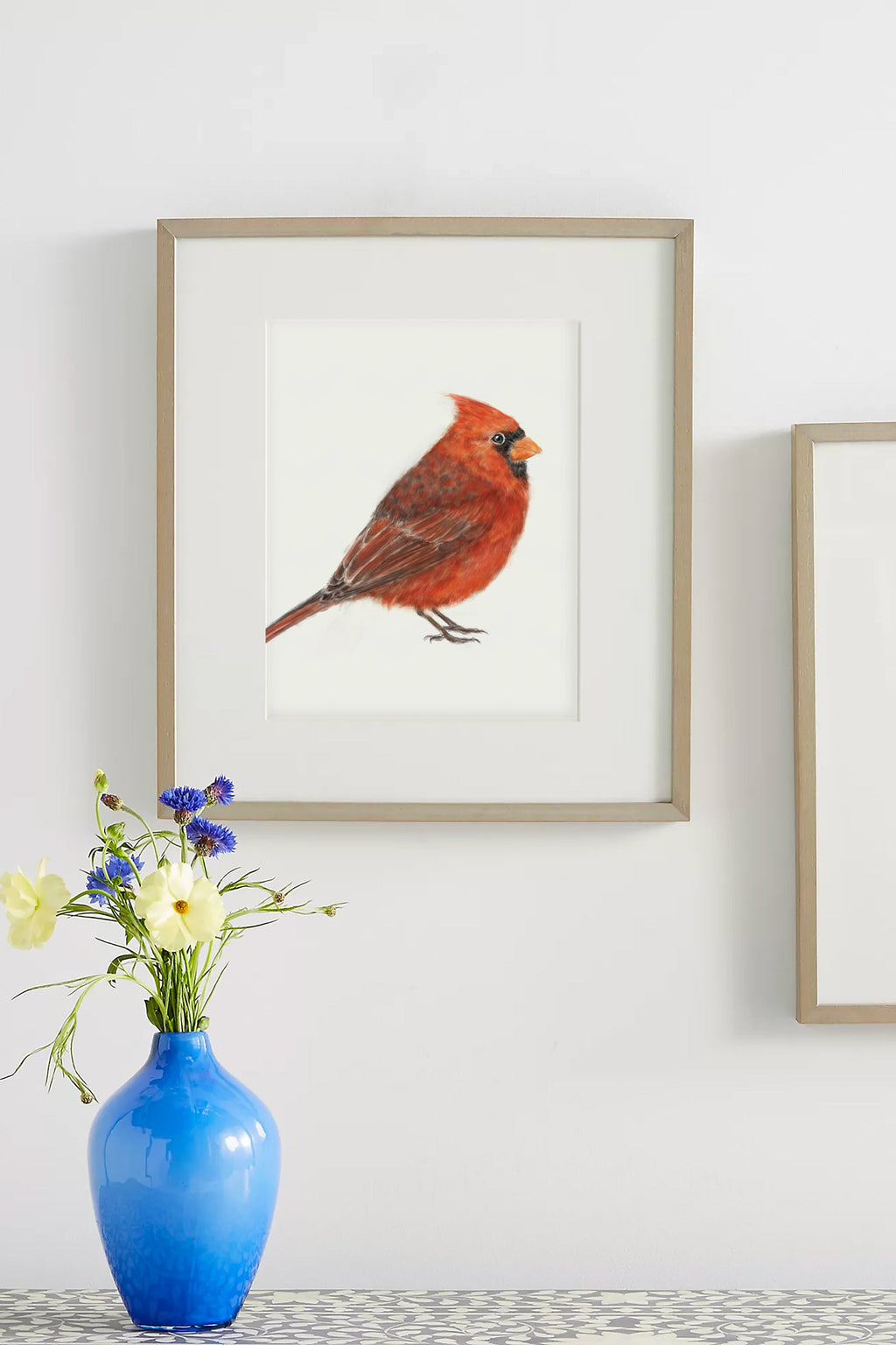 Estampe d'art représentant un cardinal rouge