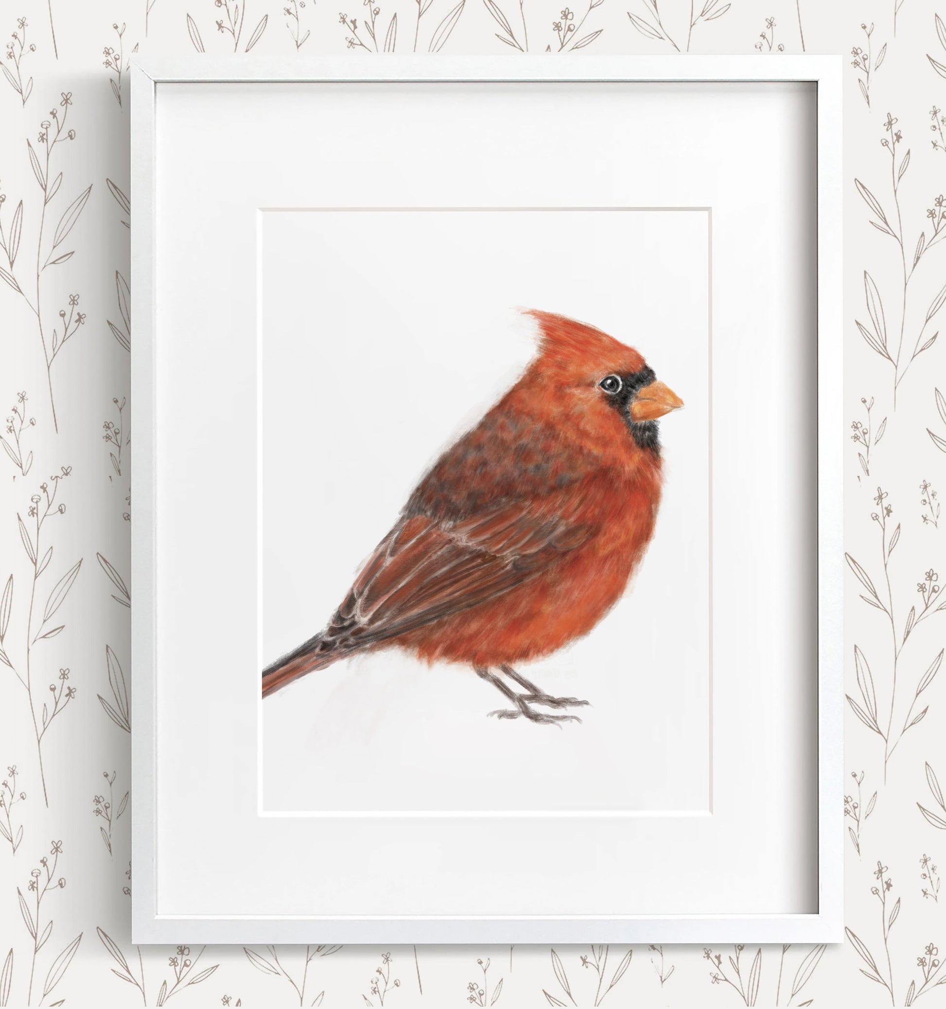 Estampe d'art représentant un cardinal rouge