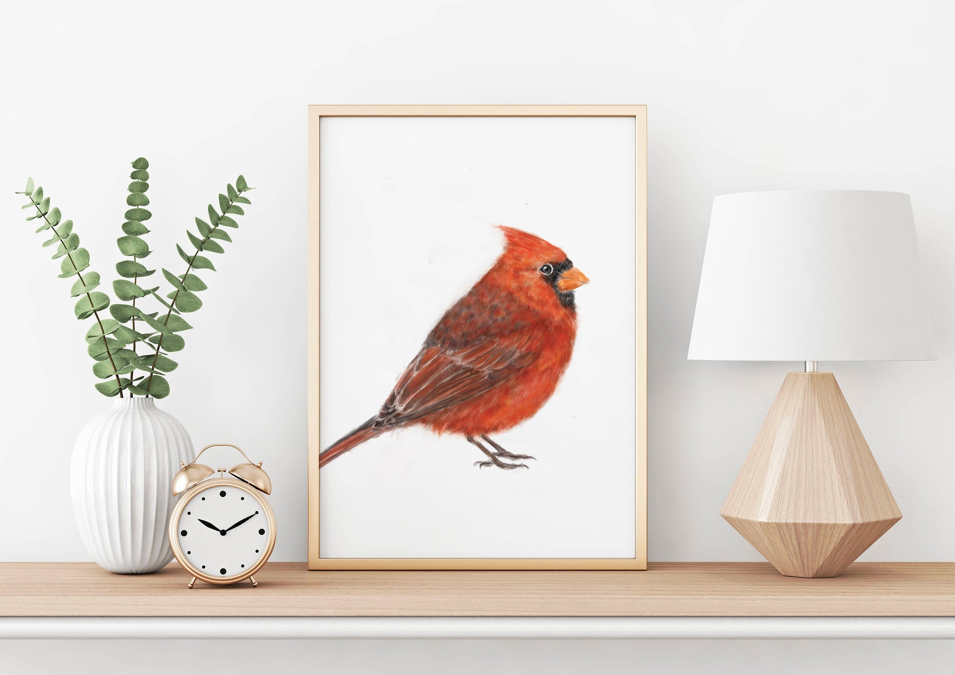 Estampe d'art représentant un cardinal rouge