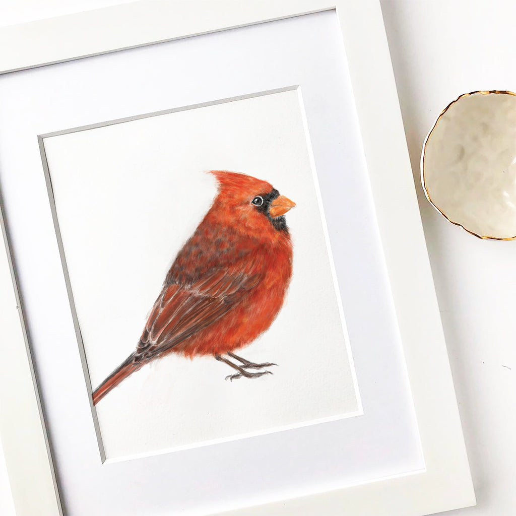 Estampe d'art représentant un cardinal rouge