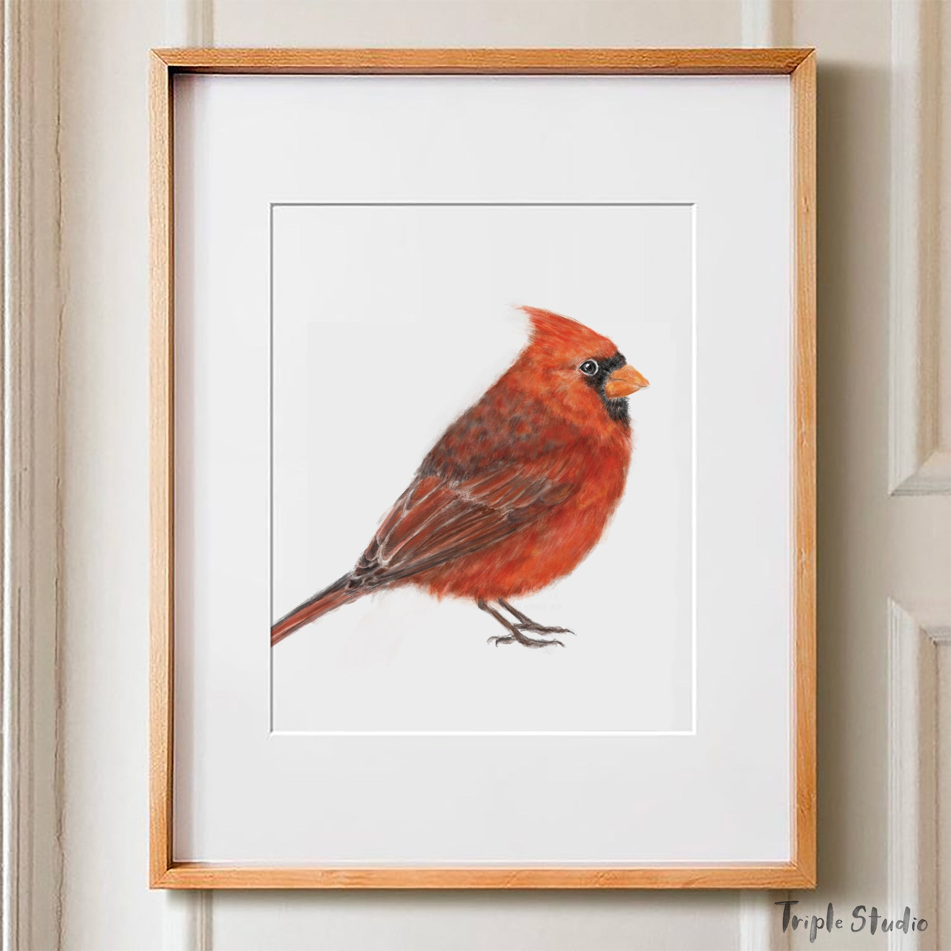 Estampe d'art représentant un cardinal rouge