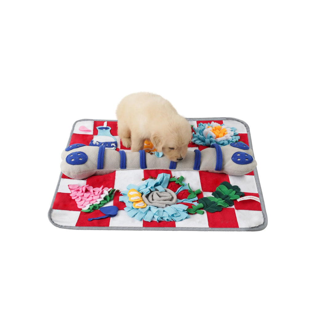 Squeaky Bone Snuffle Mat for Dogs – Interactive Foraging Fun, 24"- RETAIL LUFTPETS