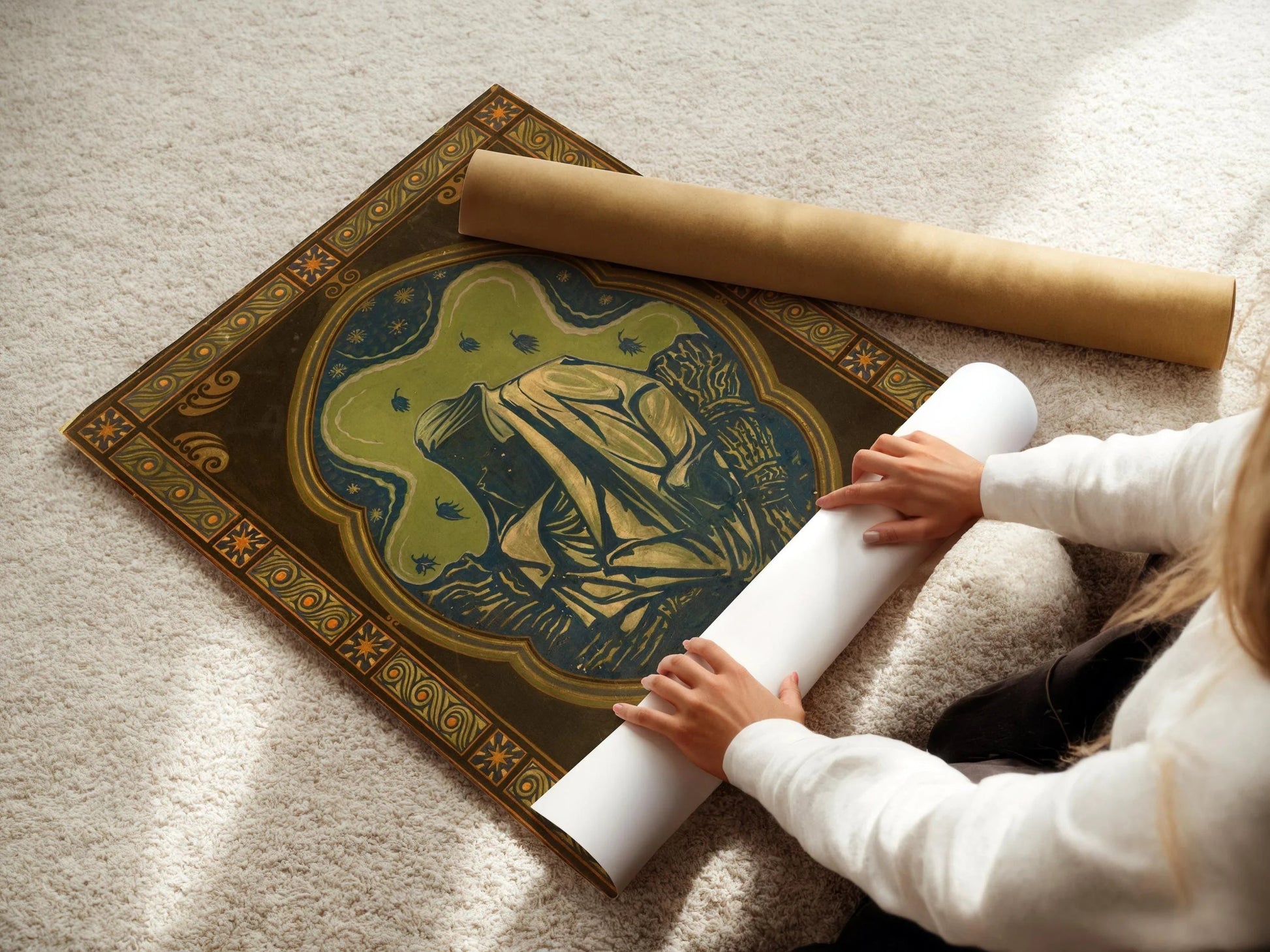 Estampe giclée « La Nuit » de Richard Roland Holst : Art nouveau symboliste