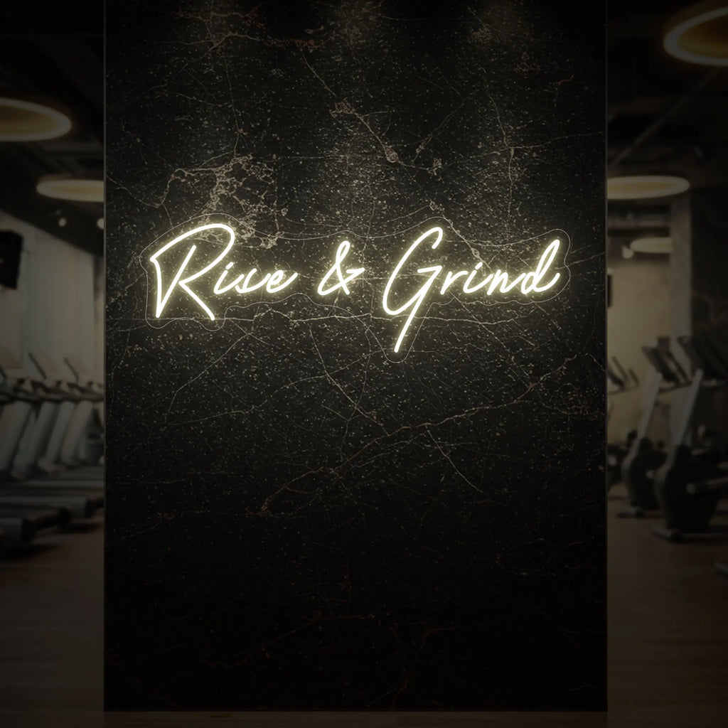 Enseigne lumineuse Rise &amp; Grind