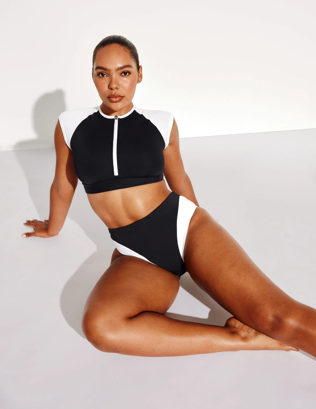 Bas de bikini taille haute - Color Block