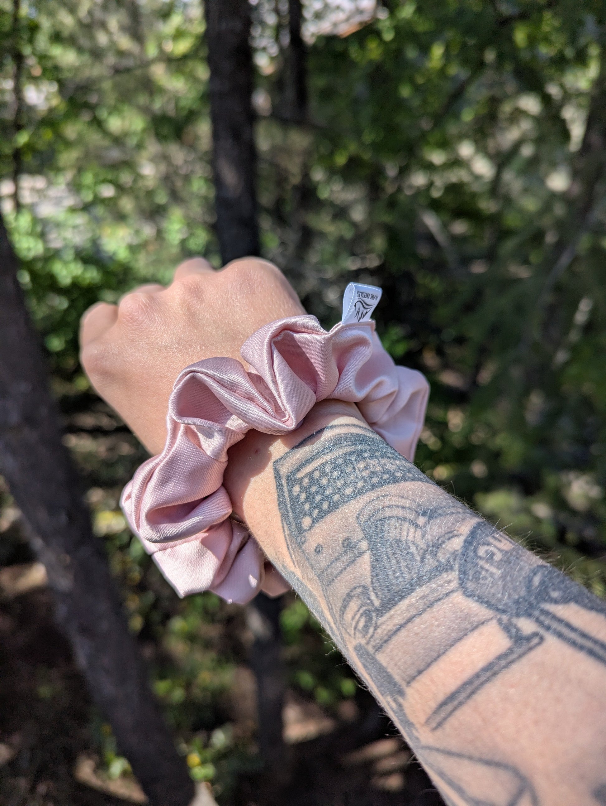 Pink Lily - Sapling Satin Scrunchie