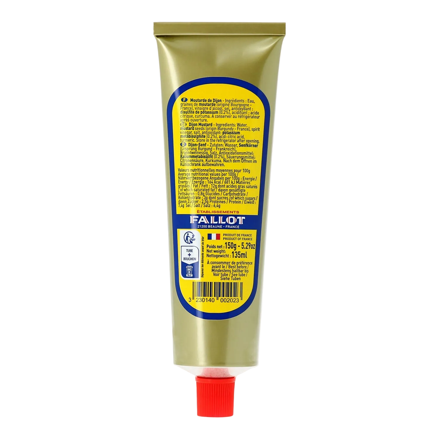Authentic Dijon Mustard Tube 150g