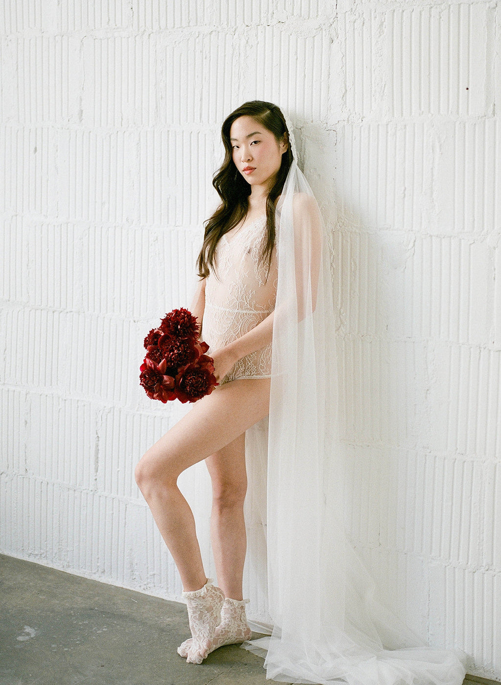 Voile Juliette en dentelle vintage perlée JONI