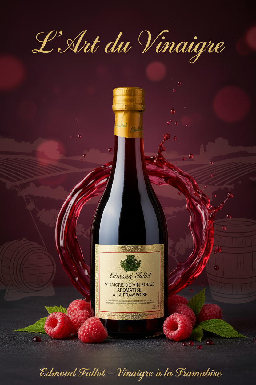 Vinaigre de vin rouge à la framboise Edmond Fallot 250 ml