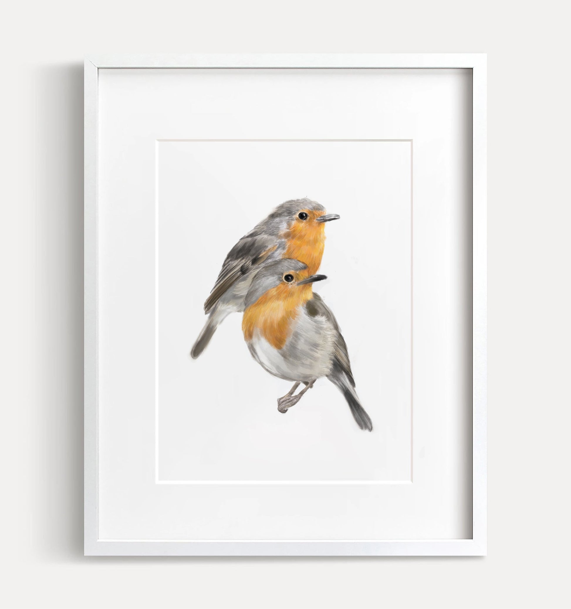 Robin Bird Friendship Print:  Scandinavian Wall Decor for Couples
