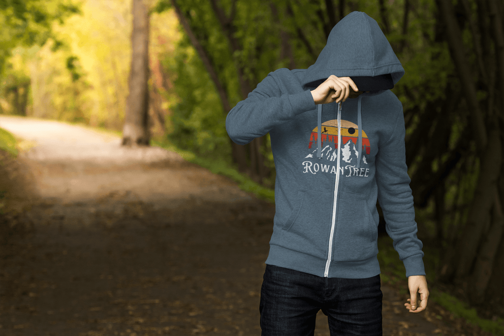 RowanTree Mountains Unisex Zip-Up Hoodie