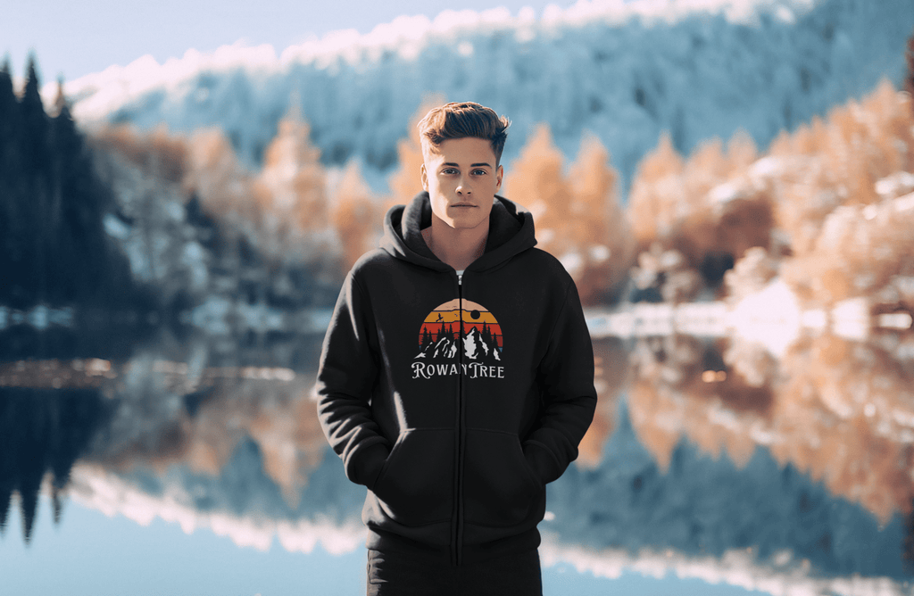 RowanTree Mountains Unisex Zip-Up Hoodie