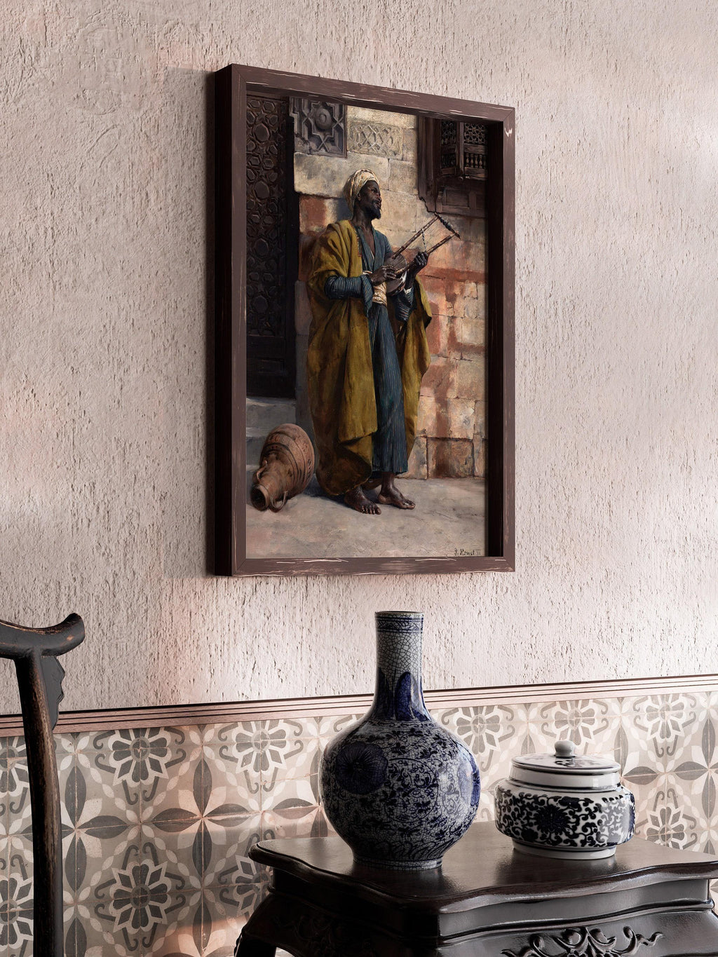 Rudolf Ernst - Le Musicien | Art orientaliste (disponible encadré à la main ou non encadré)