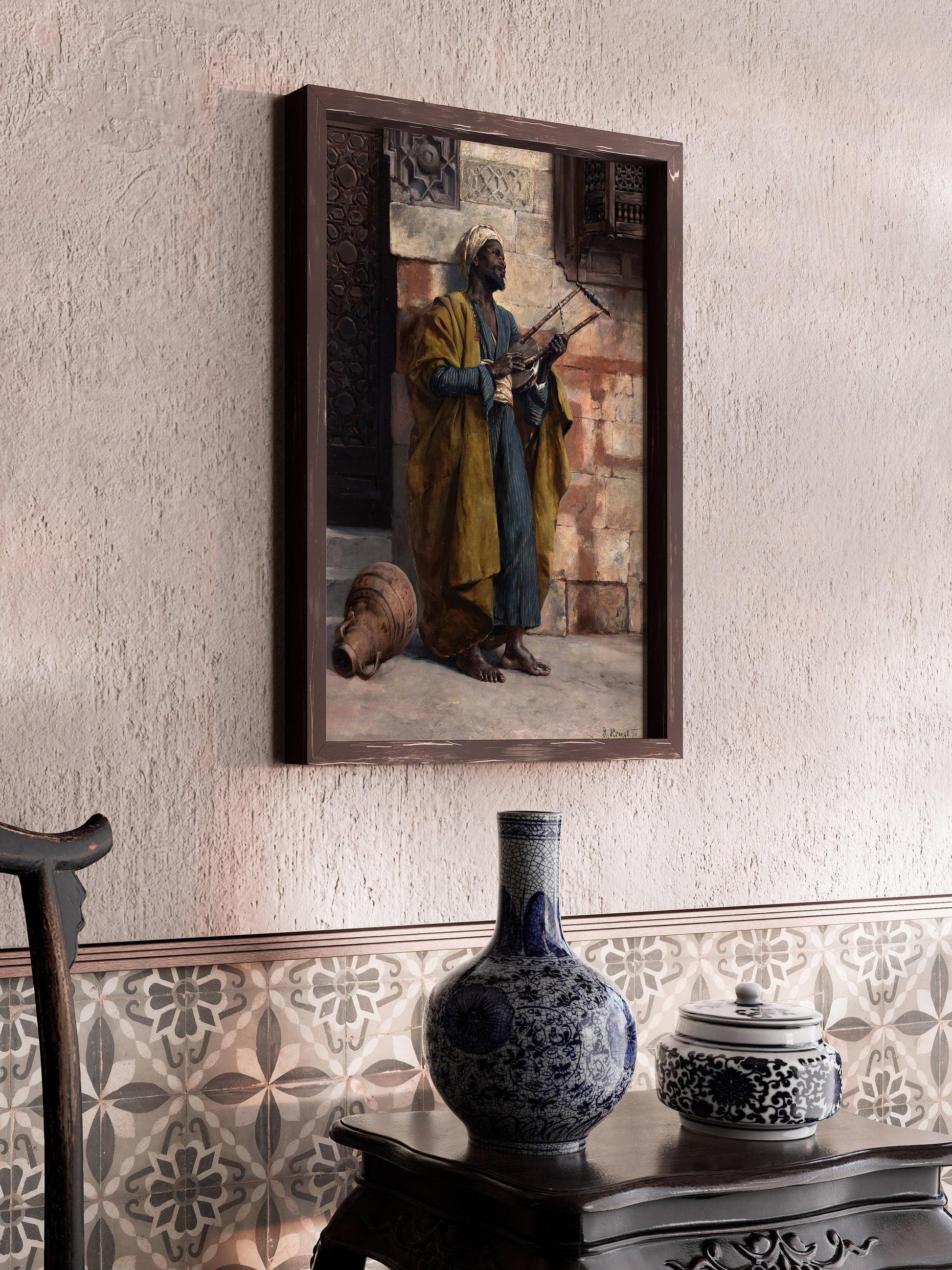 Rudolf Ernst - Le Musicien | Art orientaliste (disponible encadré à la main ou non encadré)