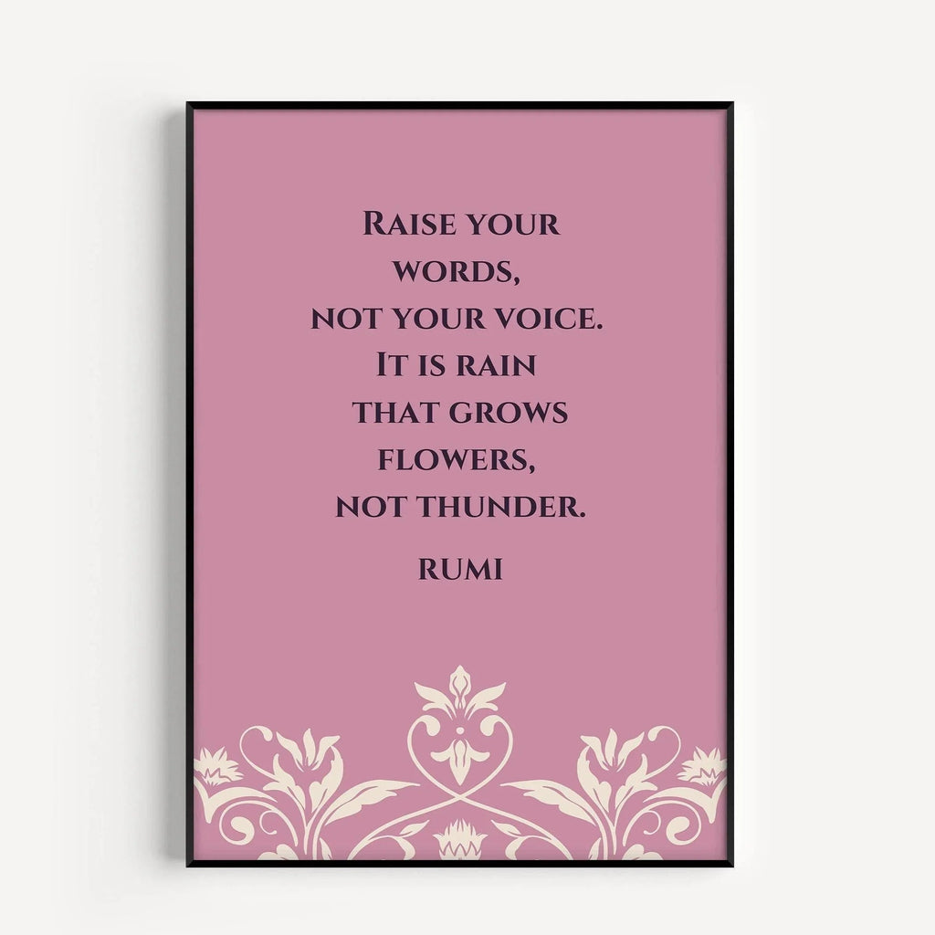 Rumi Quote Art Print: Lilac Poetry Poster
