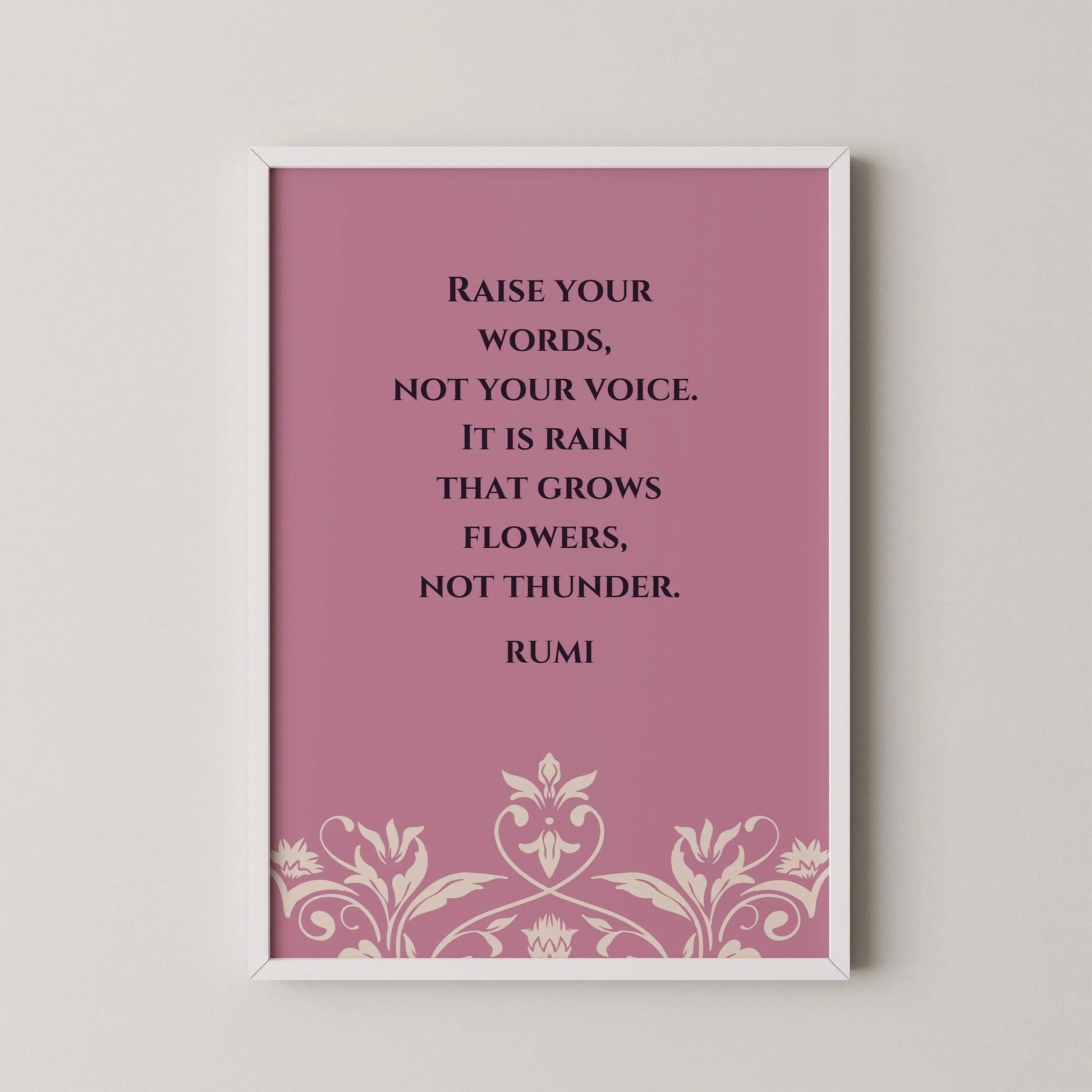Rumi Quote Art Print: Lilac Poetry Poster