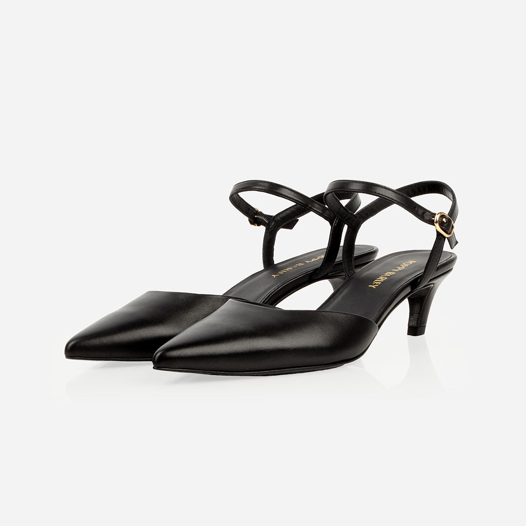 The Claire Kitten Heel Black