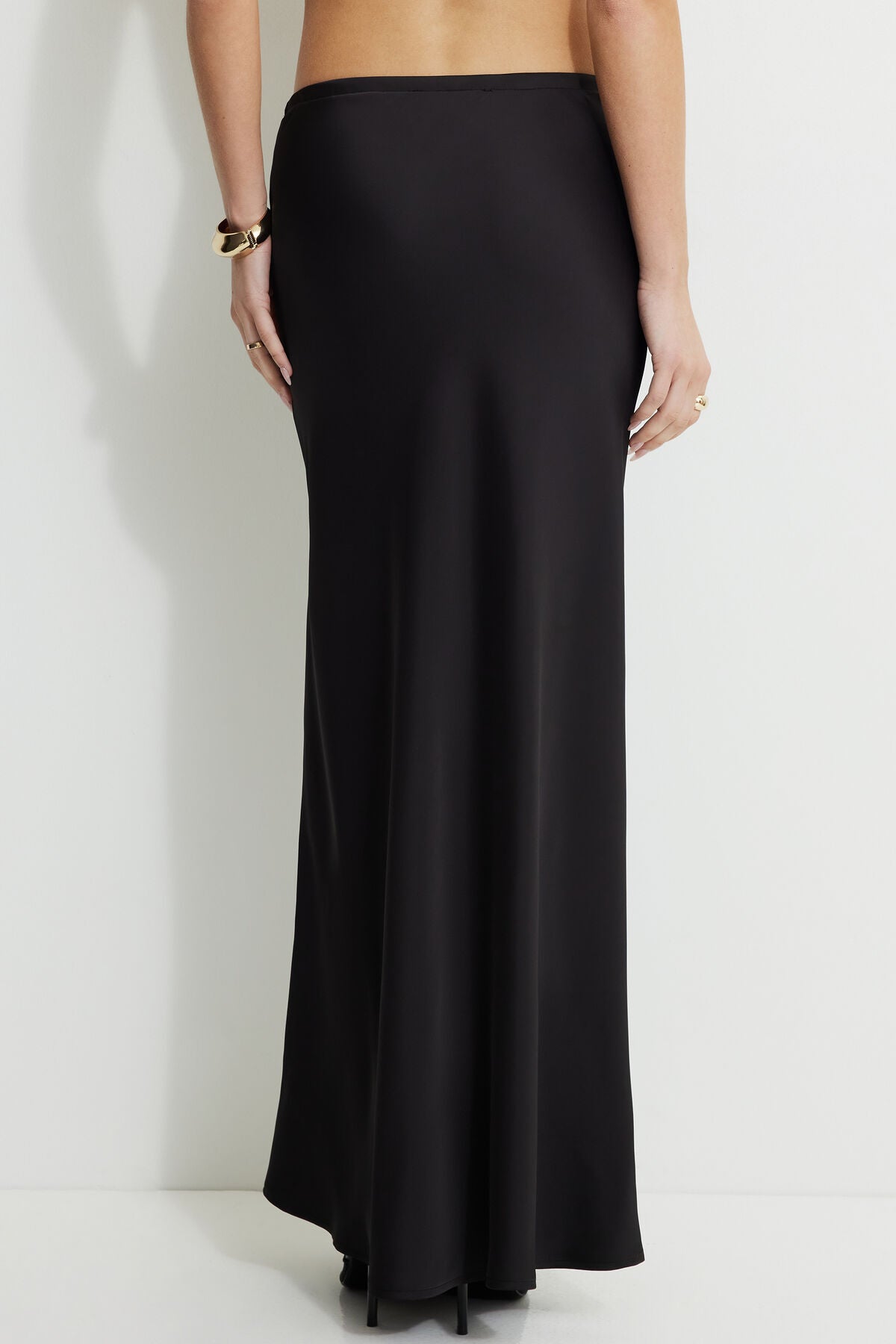 Jupe longue en satin Cary