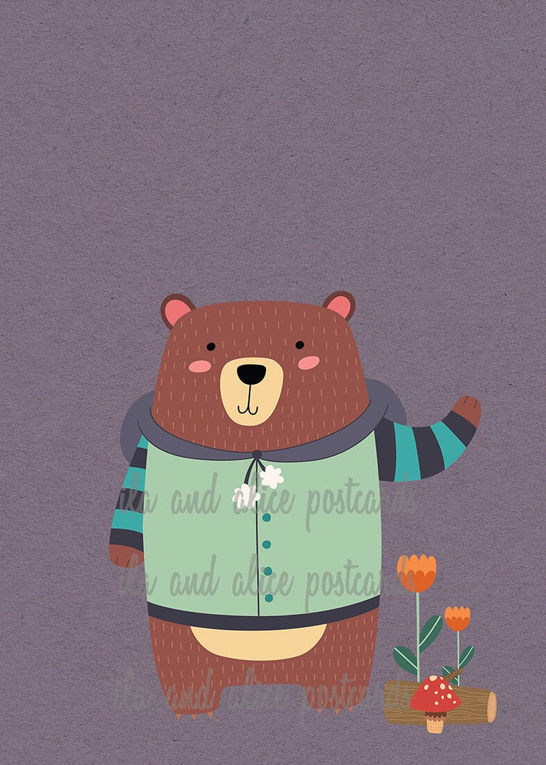 Cartes postales d'animaux des bois d'automne