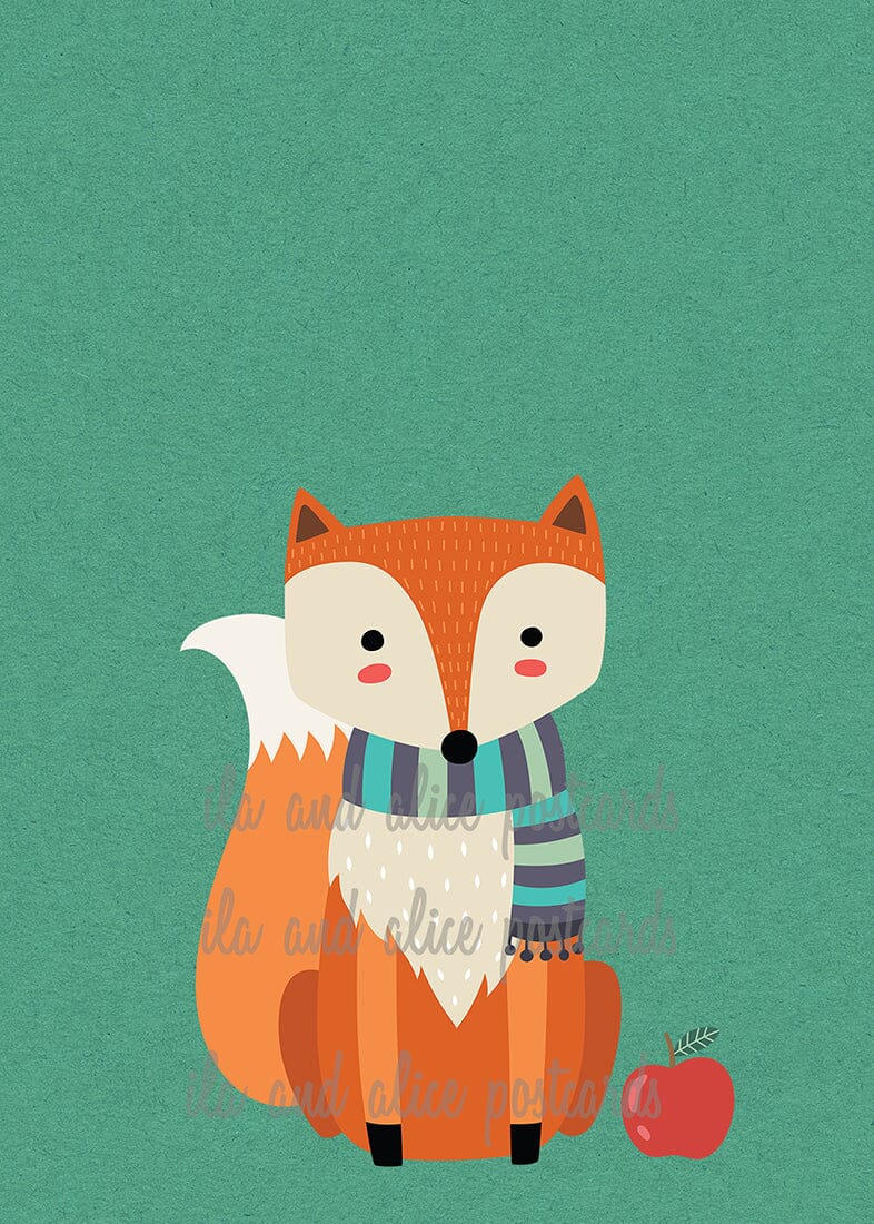 Cartes postales d'animaux des bois d'automne