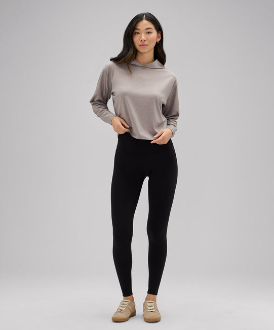 Sweat à capuche ultraléger en laine mérinos pour femme