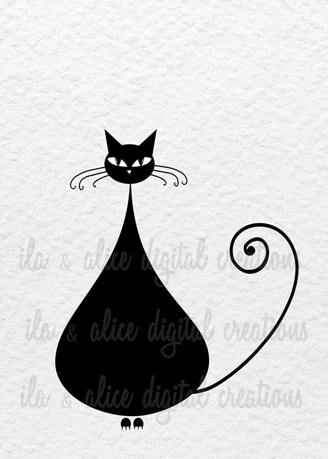 Cartes postales de chat noir