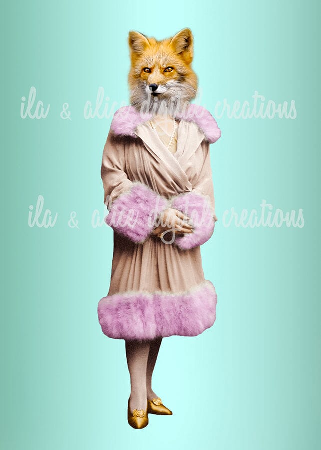 Fashionable with Fur and Feathers Postcards