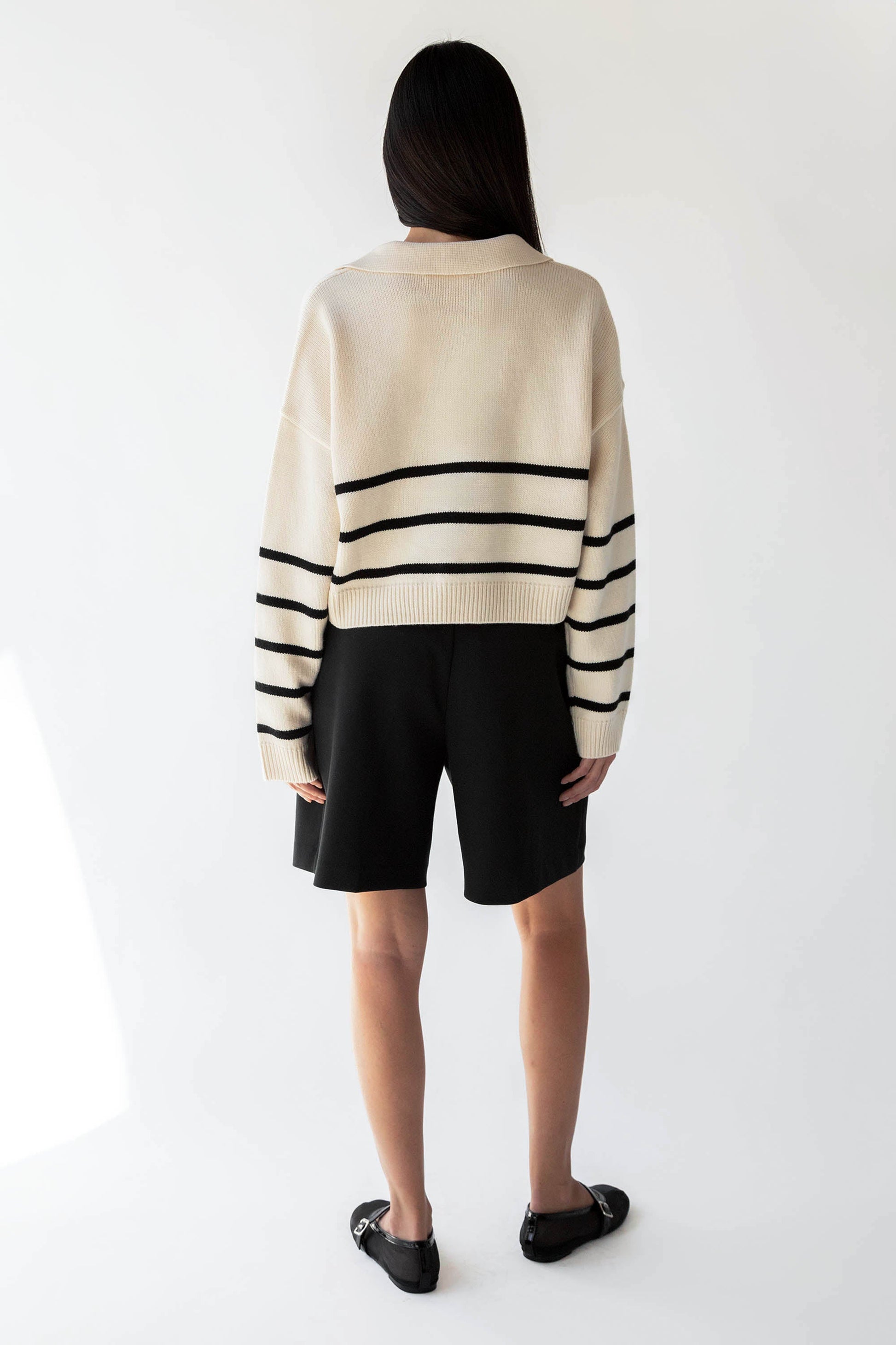 PULL À RAYURES À COL