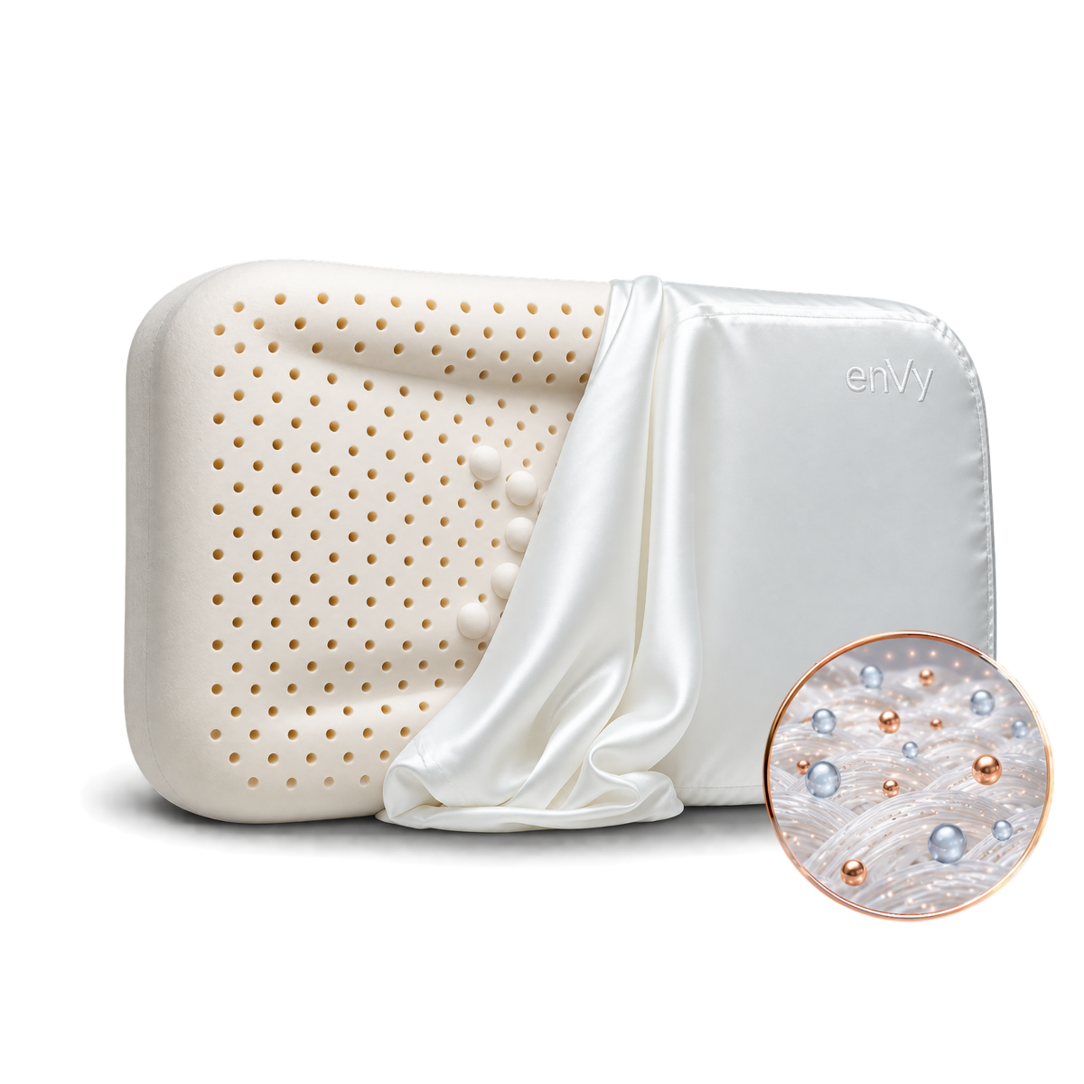 Ergonomic Neck Support & Anti-Wrinkle Pillow | enVy® COPPER + Hyla