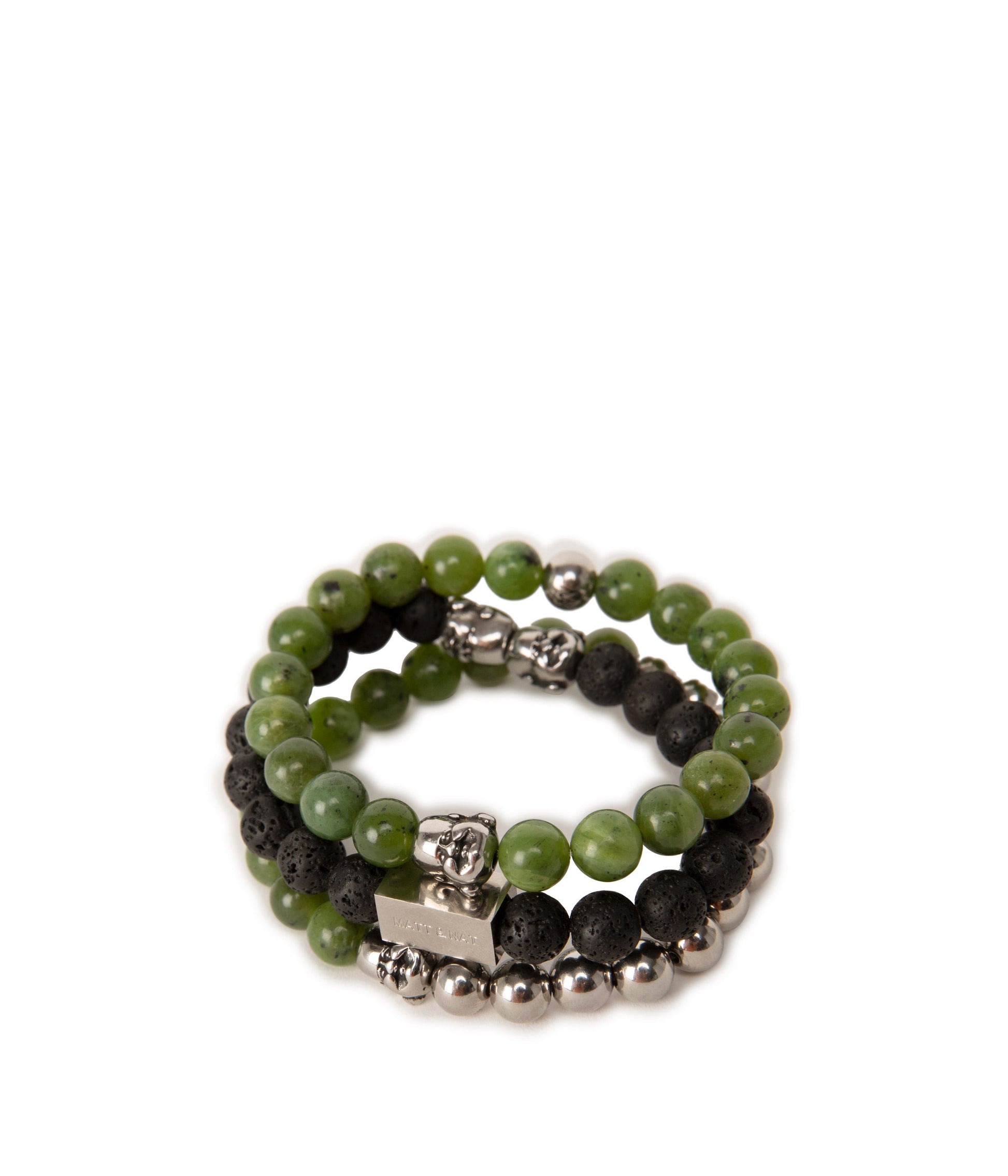 Bracelet LAUGHING en perles et breloques vertes