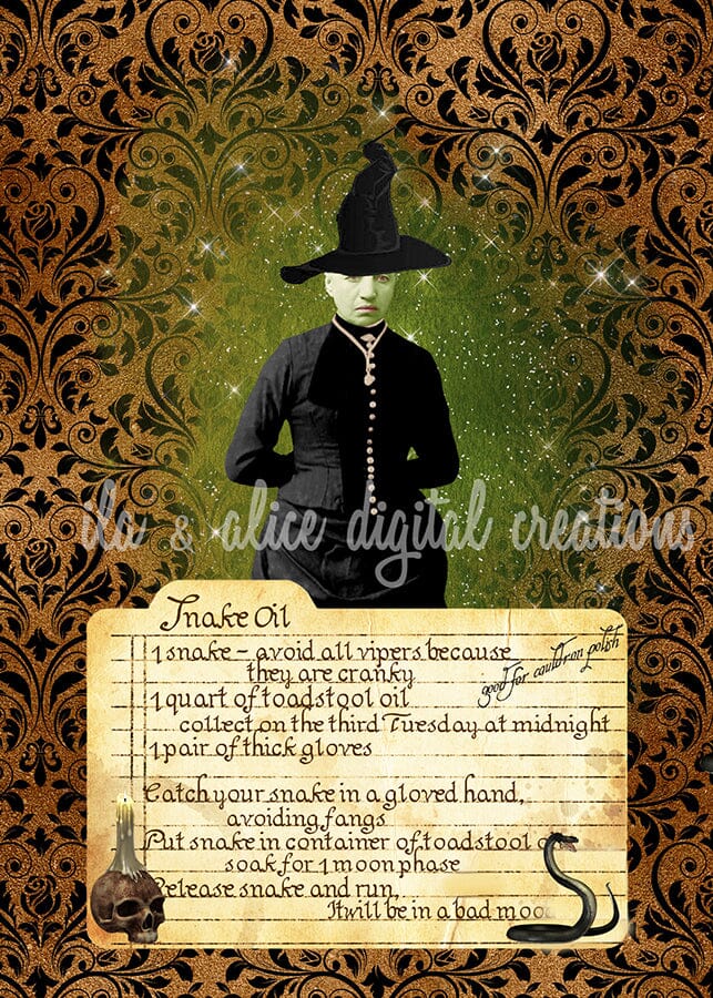 Witches with Cauldron Recipes Postcards